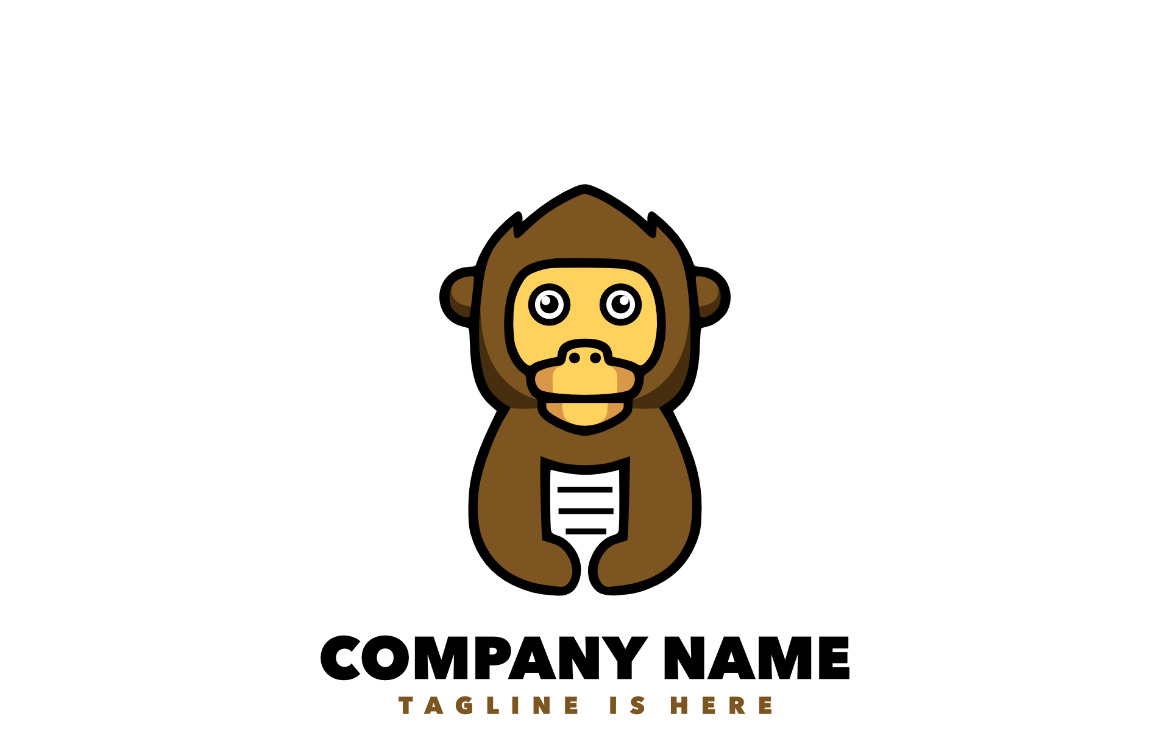 Aap Cartoon Logo Aap Baas Mascotte Vector Logo Ontwerp Illustratie,