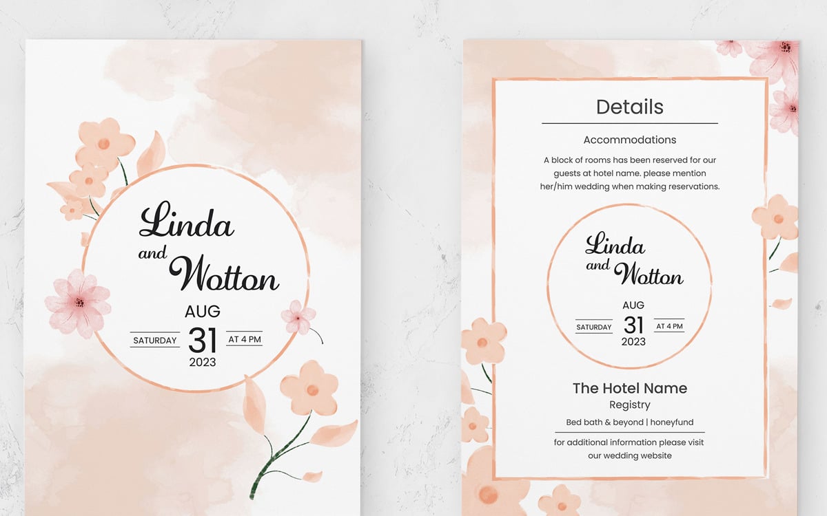 Wedding invite store layout