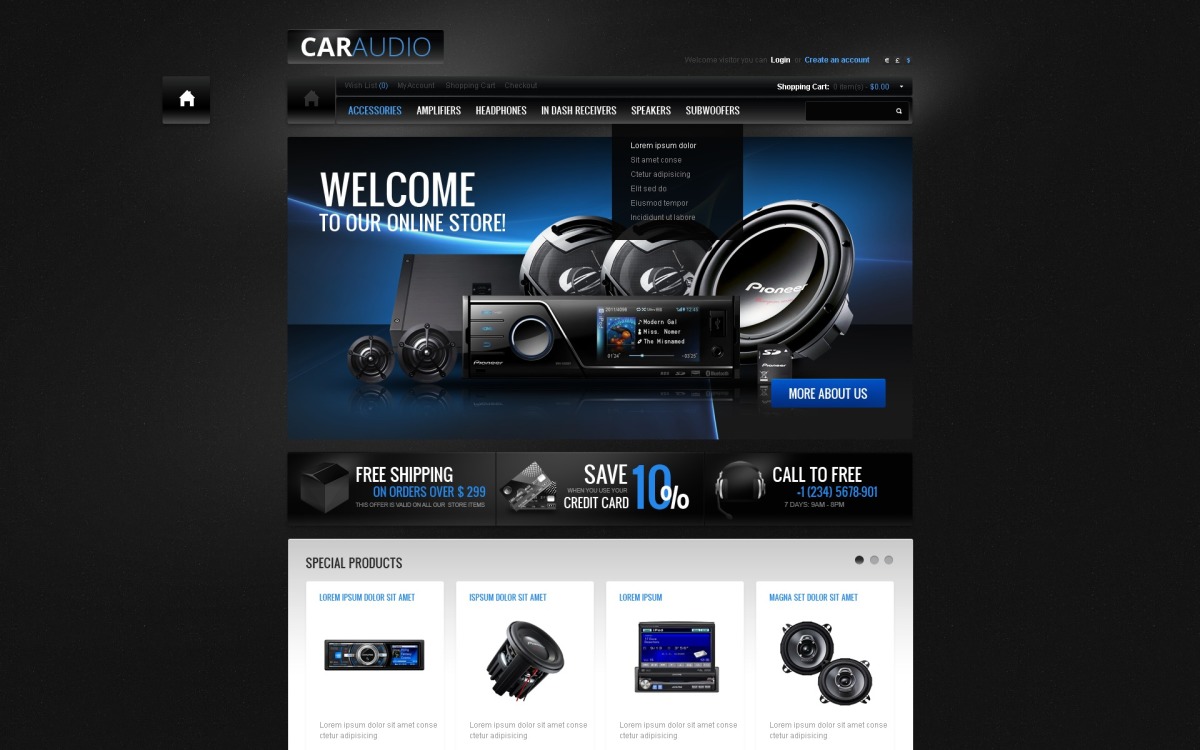 Car Audio Gear OpenCart Template #38682 TemplateMonster
