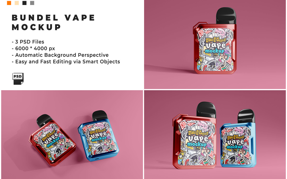 vape mockup Vape Device Mockup, Product Mockups ft. tobacco & technology main image 1