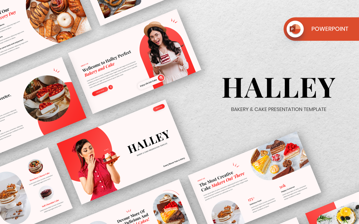 Cakie - Cake & Cookies Shop Powerpoint Template, Presentation Templates