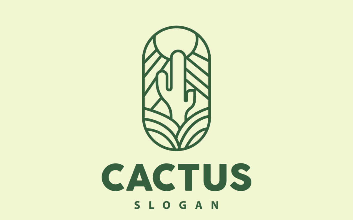 Kaktus-Logo, Wste, grne Pflanze, VectorV1