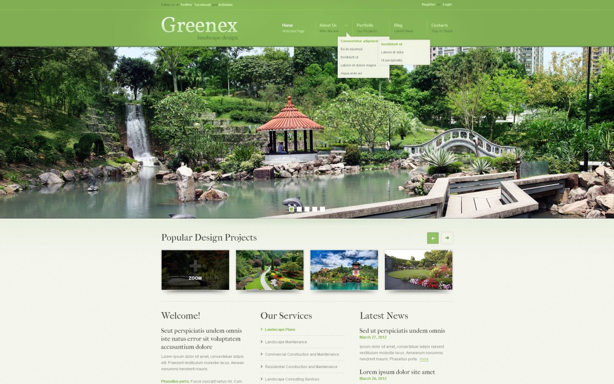 Landscape Design Joomla Template #41274 - TemplateMonster