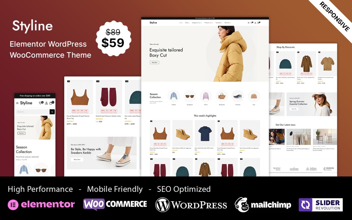 Styline — тема Elementor для WooCommerce о моде и образе жизни