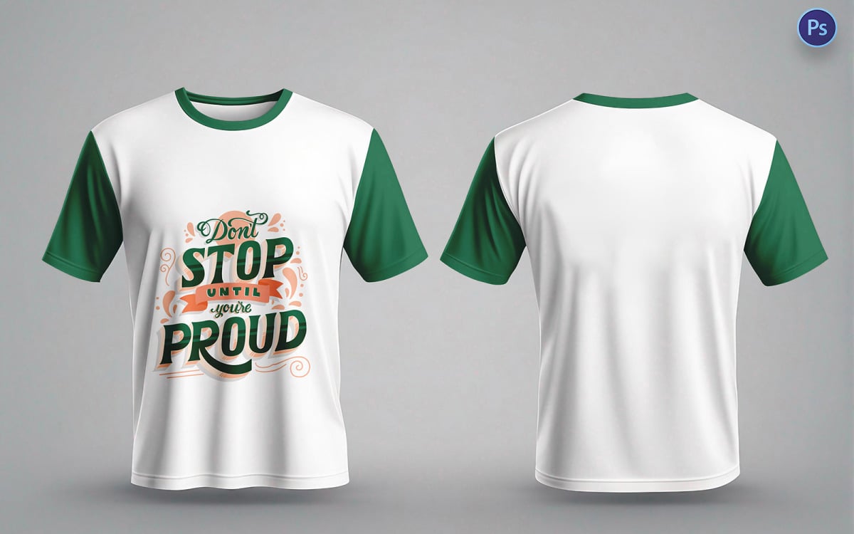T-shirt Mockup Front and Back Photoshop Template