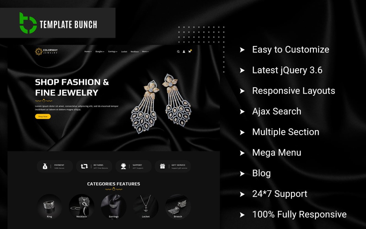Colorway Jewelry Responsive Shopify Theme for eCommerce