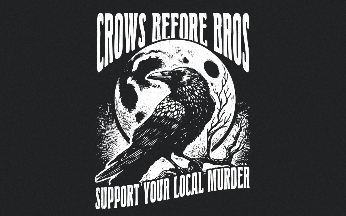 Crows Before Bros PNG, Vintage Raven Halloween, Goblincore