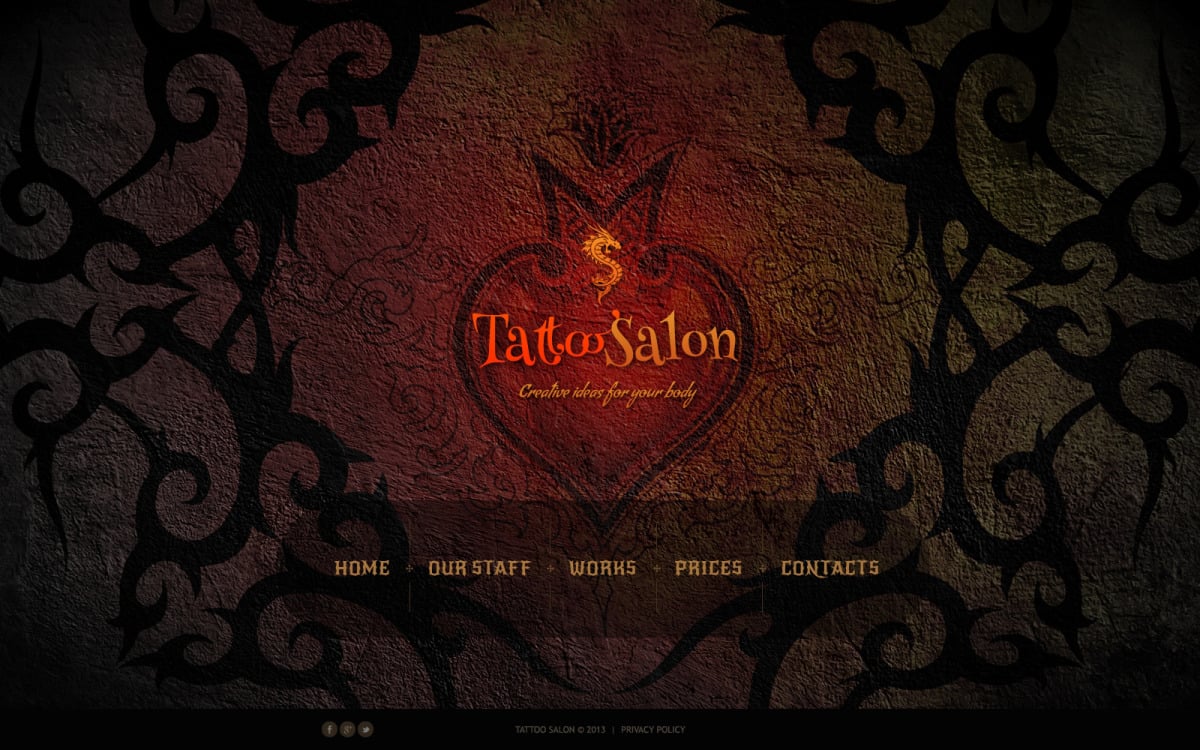 Tattoo Salon Website Template #46697 TemplateMonster