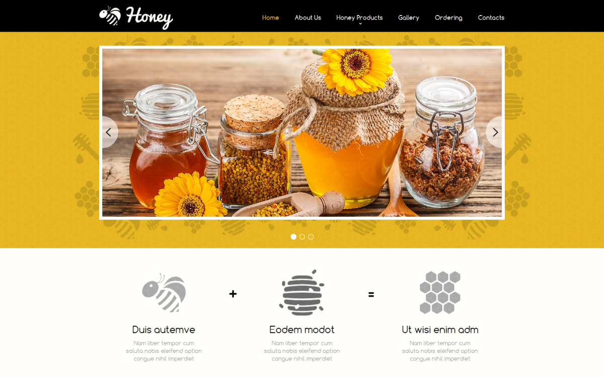 Modelo de site responsivo da Honey Store - TemplateMonster