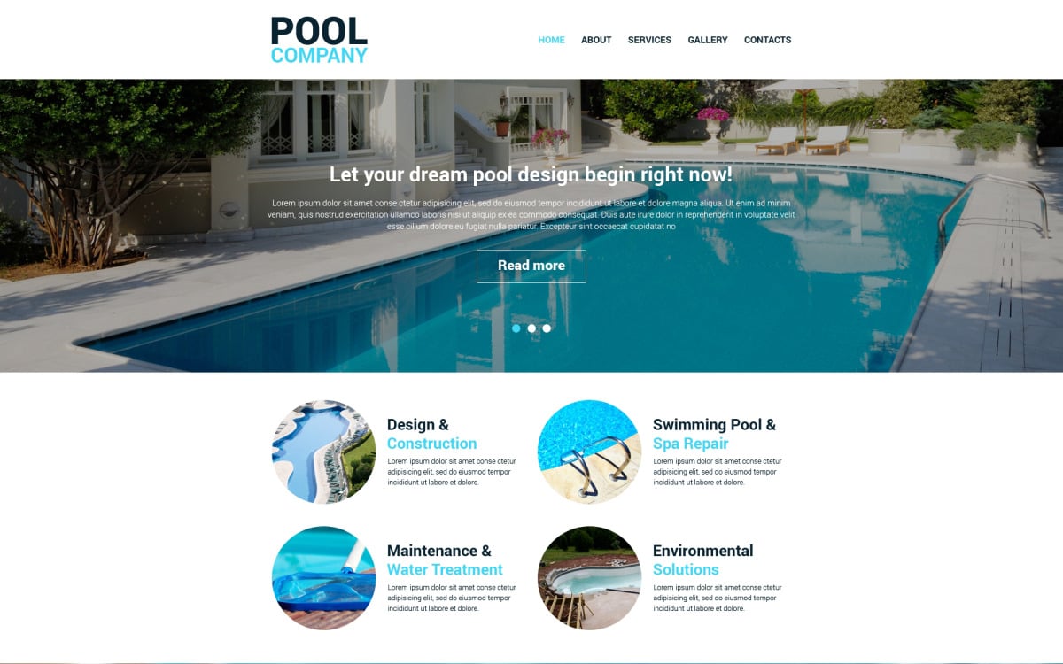 Swimming Pool Responsive Website Template TemplateMonster