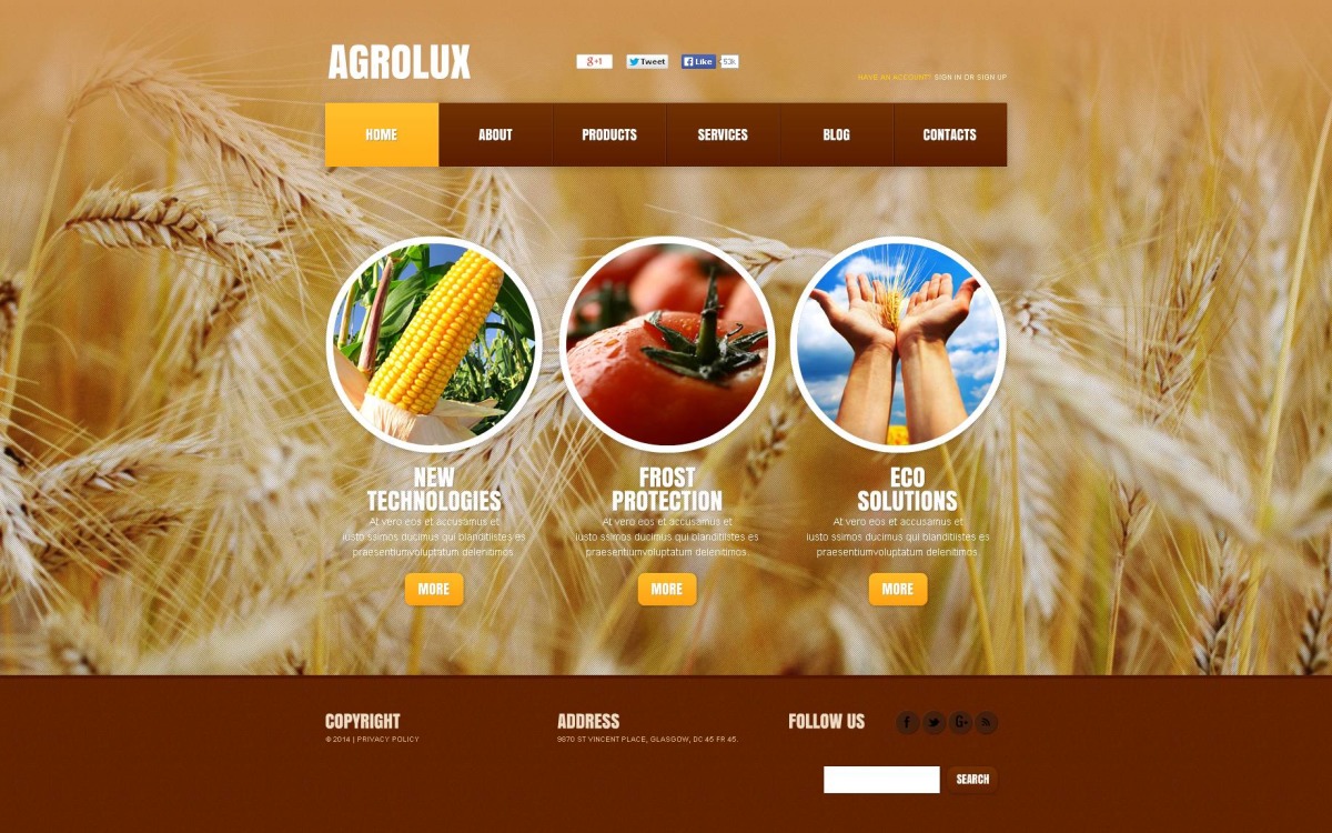 Agriculture Flash CMS Template #48369 - TemplateMonster