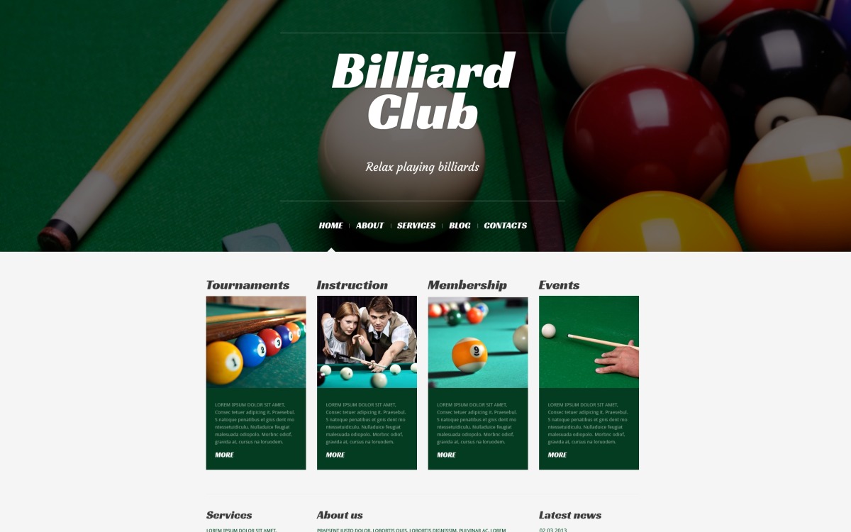 Billiards  Free Web Headers