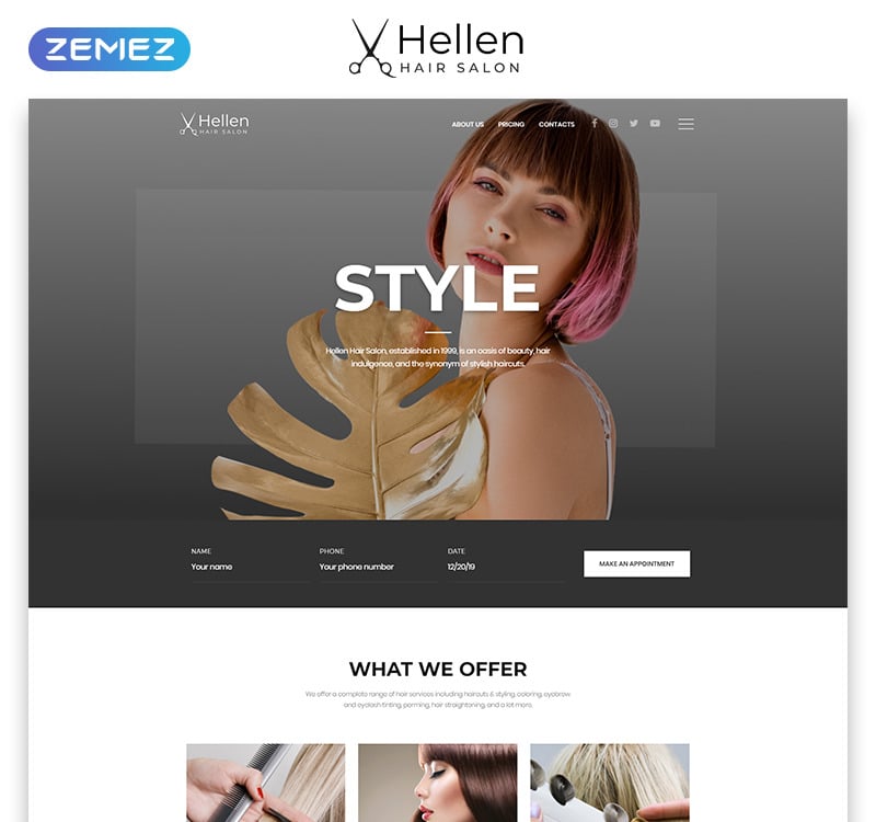 Hellen - Hair Salon Classic Multipage HTML5 Website Template
