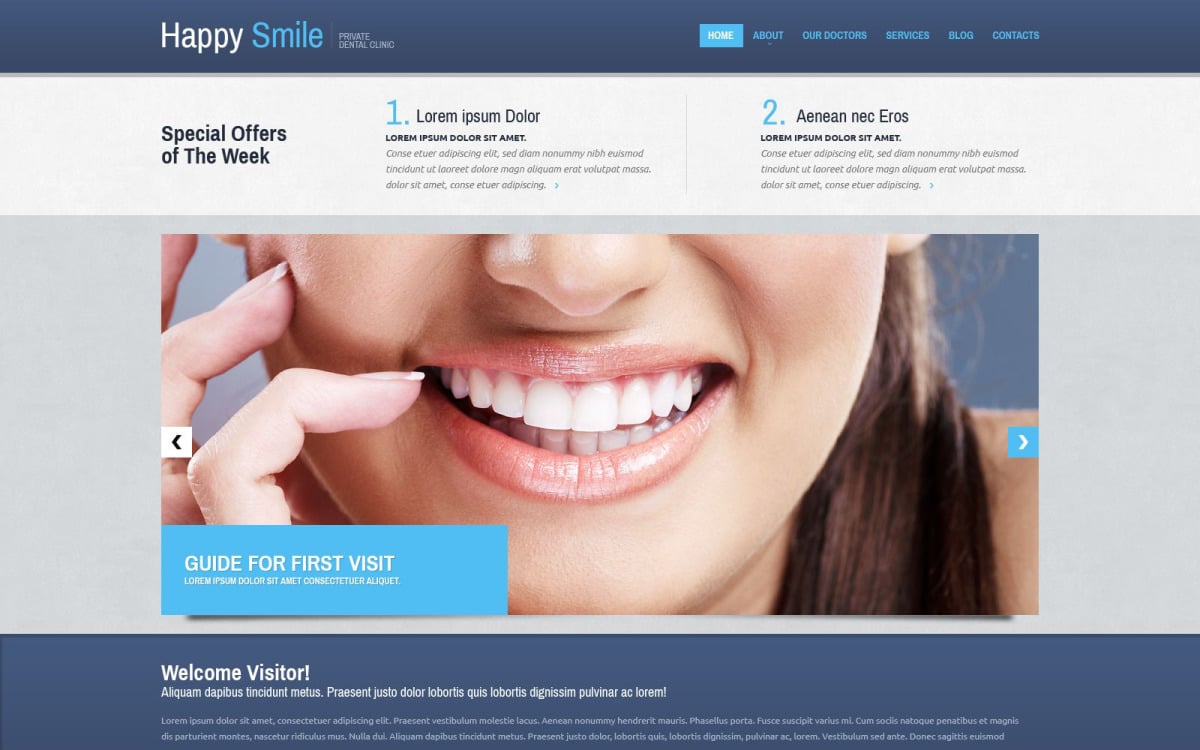 Dentistry Responsive Website Template Free Download