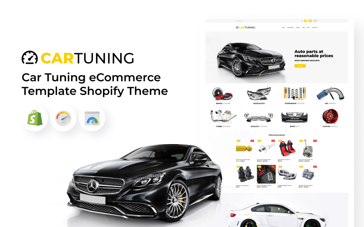 Modelo de eCommerce Car Tuning Tema Shopify - TemplateMonster