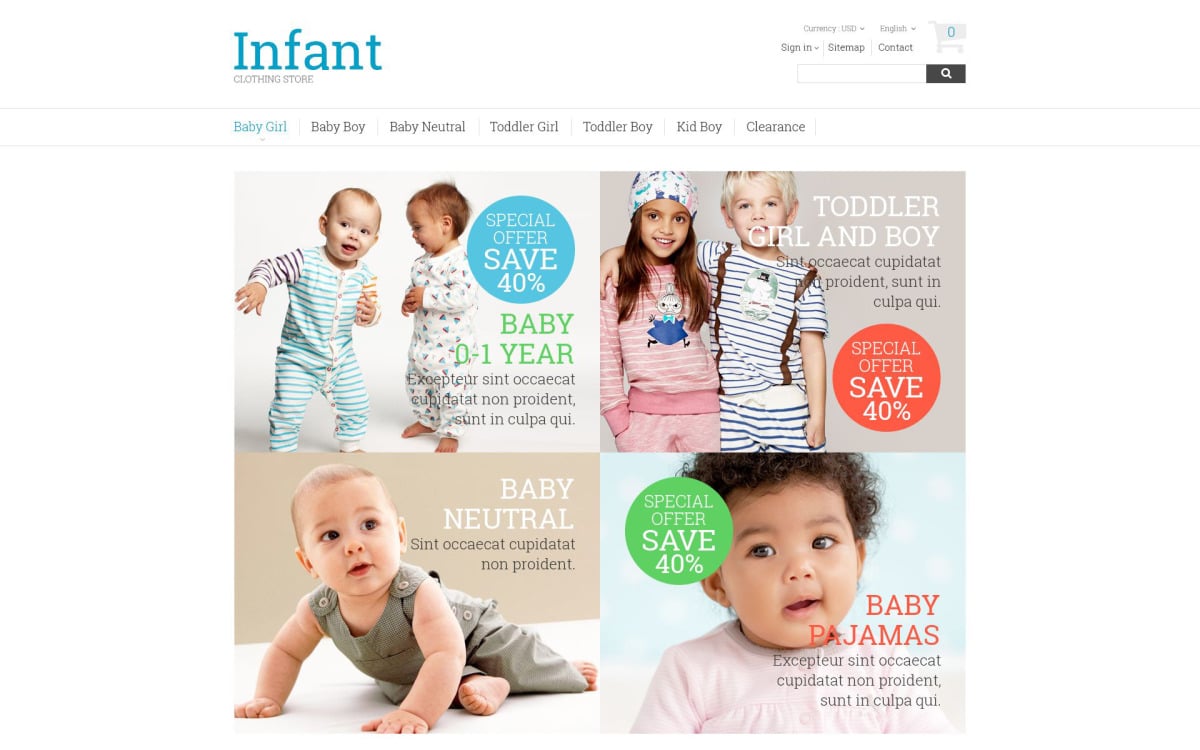 Infant best sale clothing store