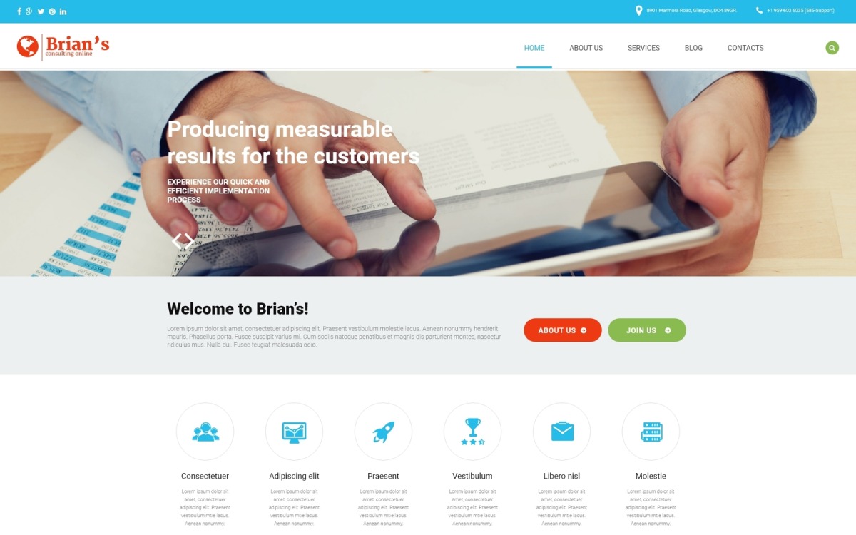 Consultoria Responsive Joomla Template Templatemonster