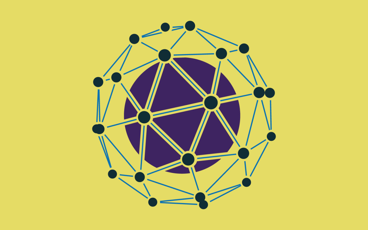 Abstract Network Sphere Logo for Blockchain & Digital Technology