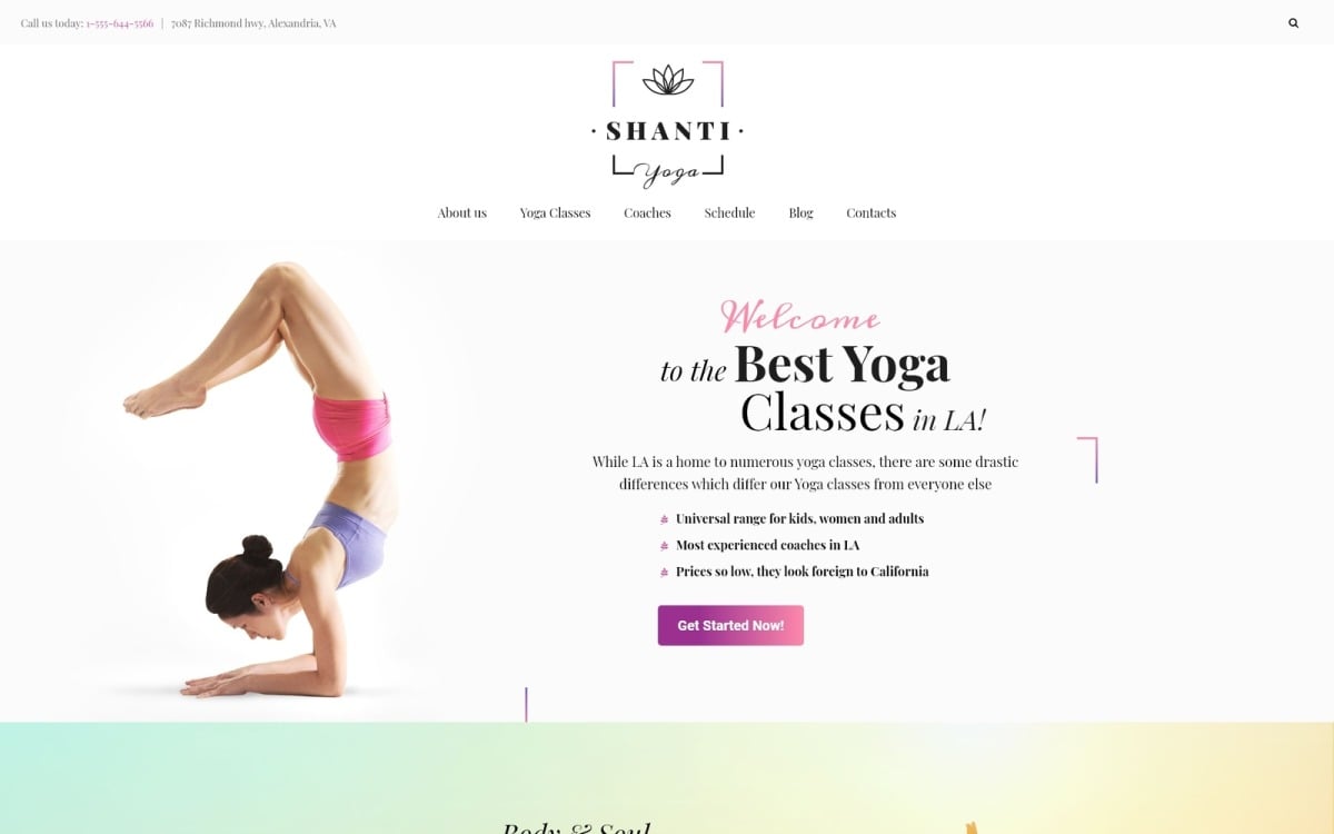 Shanti - Yoga Studio WordPress Theme - TemplateMonster