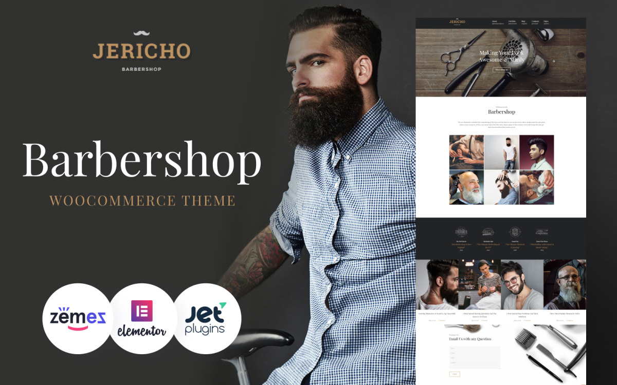 Jericho Barber Shop Modern Wordpress Theme