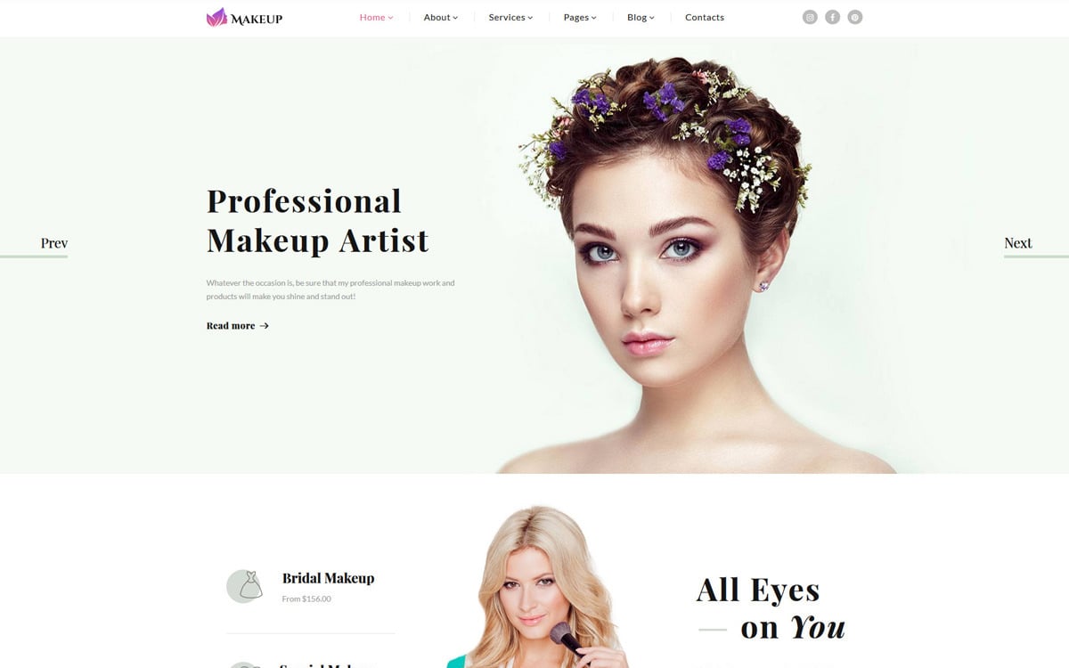 Makeup Artist Cosmetics Responsive Website Template