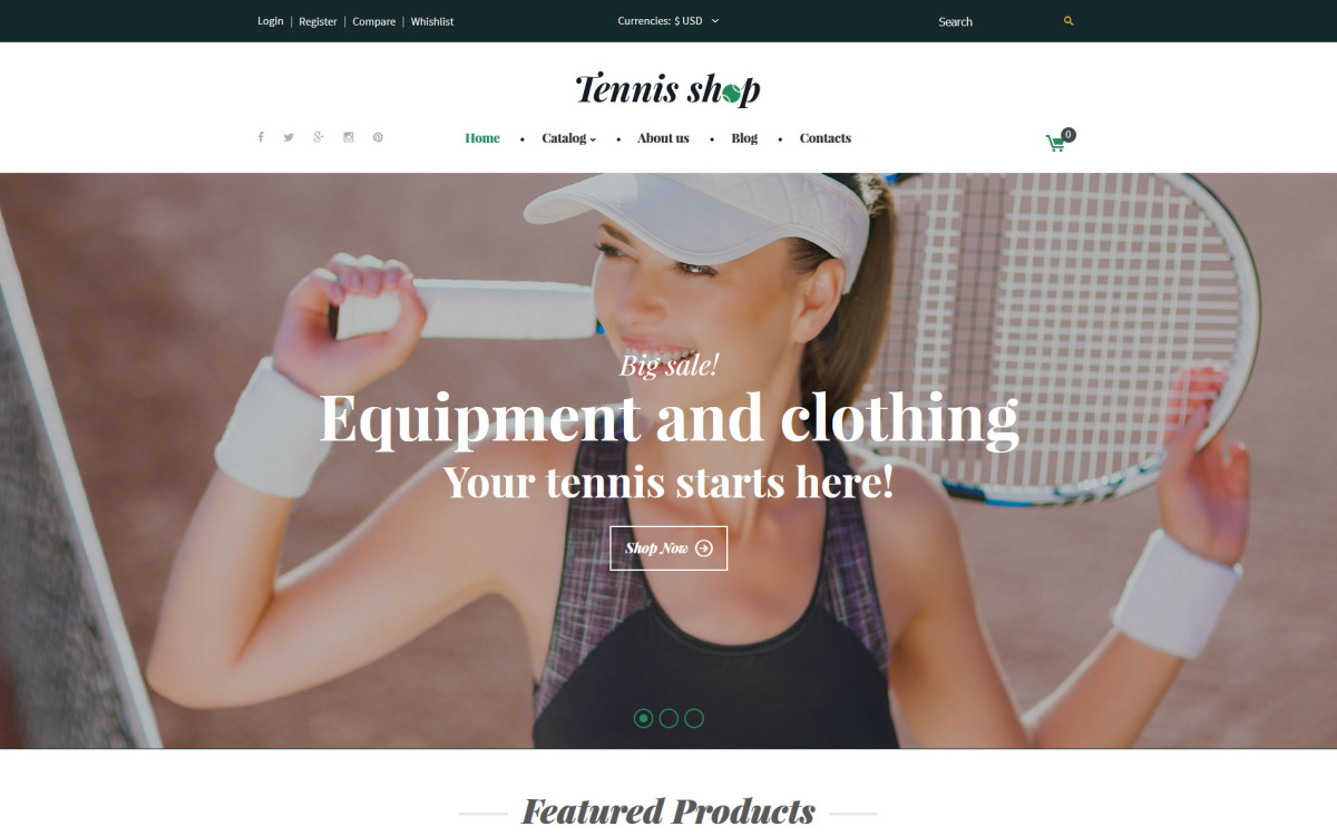 Tennis Shop VirtueMart Template -