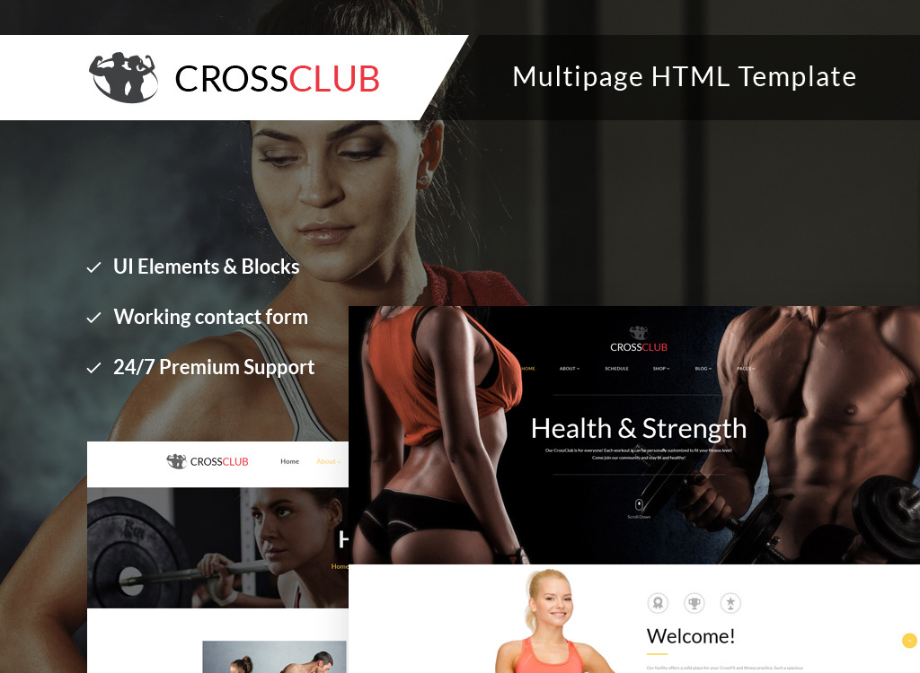 Шаблон сайта фитнес. Cross Club Прага. Landing Page for Fitness. Варианты лендинга тренажёрного зала описание.