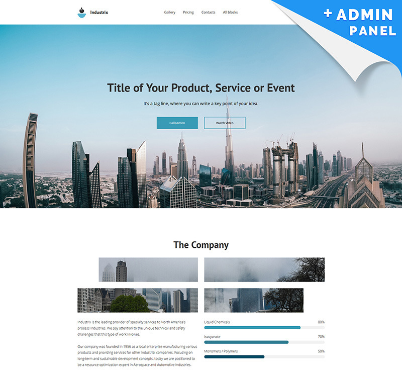 Industrix - MotoCMS 3 Landing Page Template - TemplateMonster