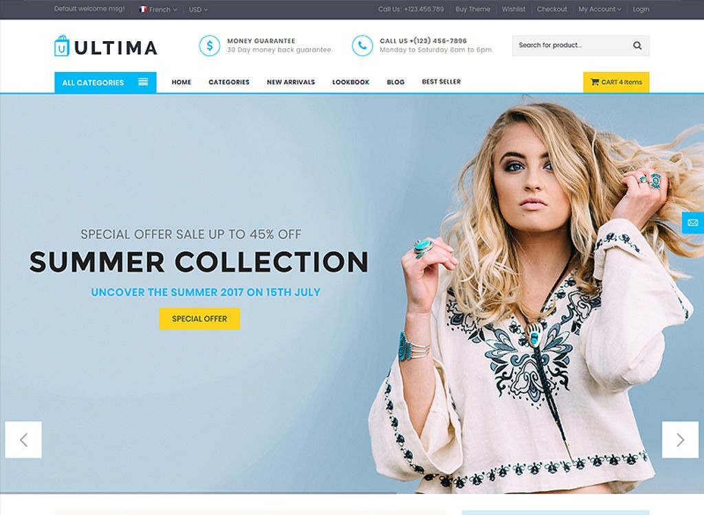 Ultima - Multipage Fashion Store Website Template