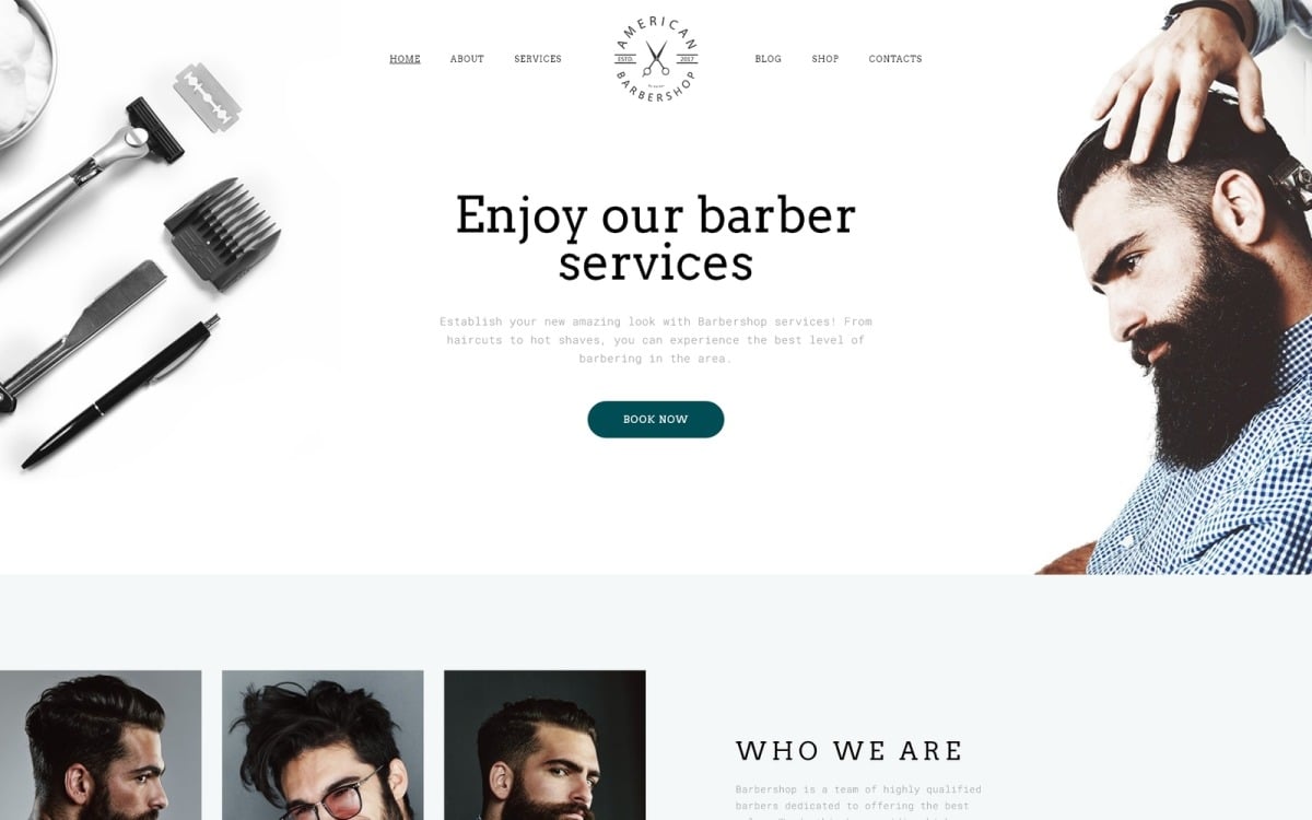 Barber Shop Responsive Multipage Website Template Free Download