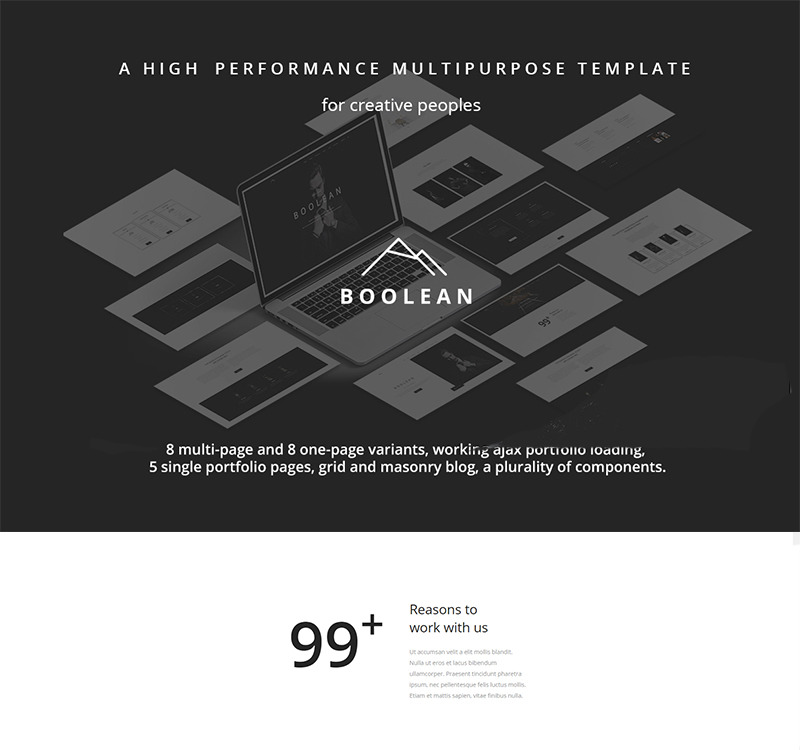 Multipurpose template. Website purpose.