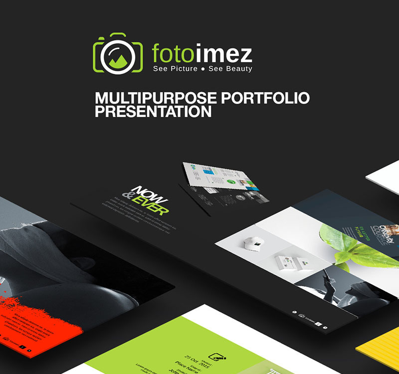 FotoImez Portfolio Photography & Product Showcase PowerPoint template
