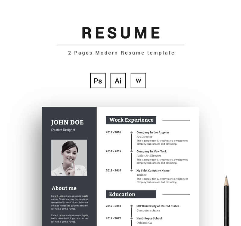 free resume download for photoshop cs3