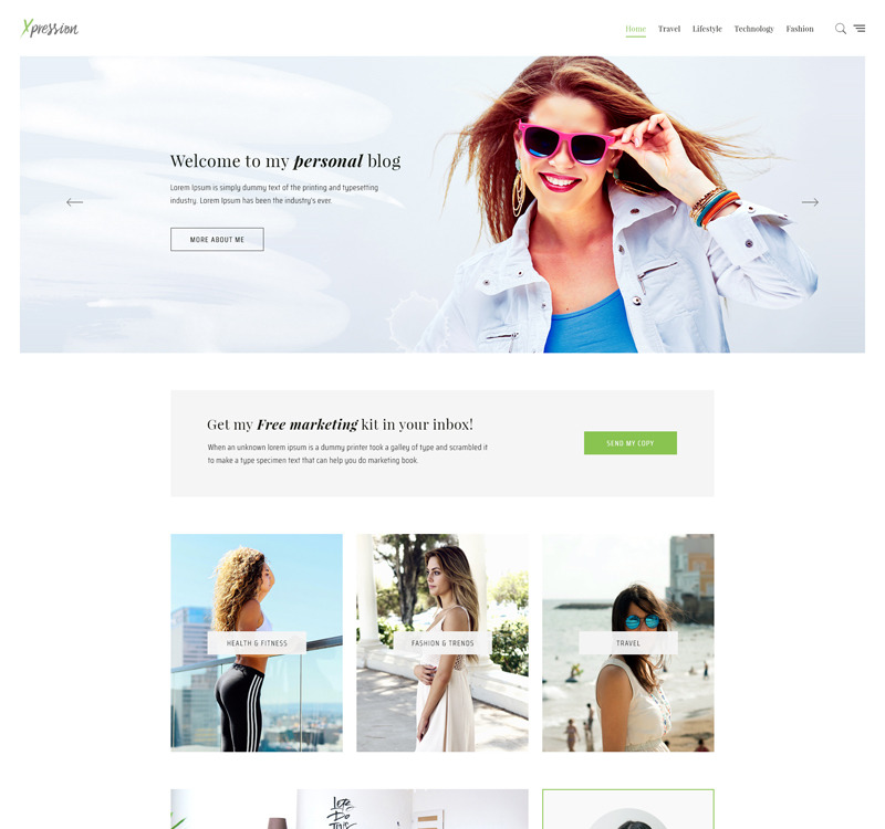 XPression - Minimal Blog WordPress Theme - TemplateMonster