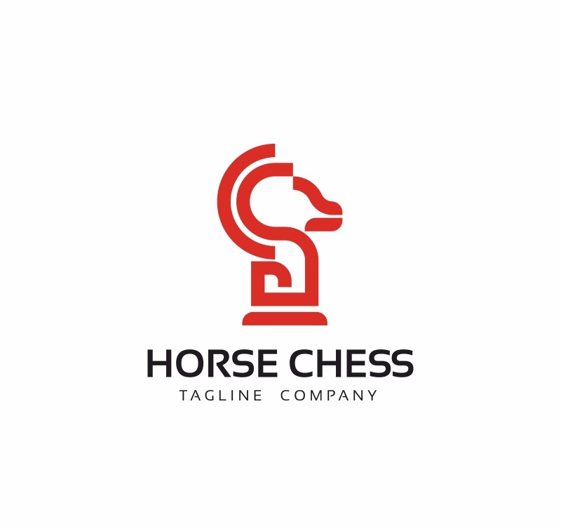 Emblema do logotipo exclusivo do cavalo de xadrez