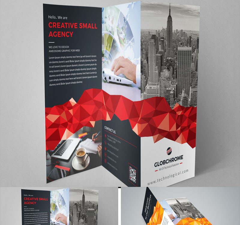 GLOBCHROME- Trifold Brochure - Corporate Identity Template