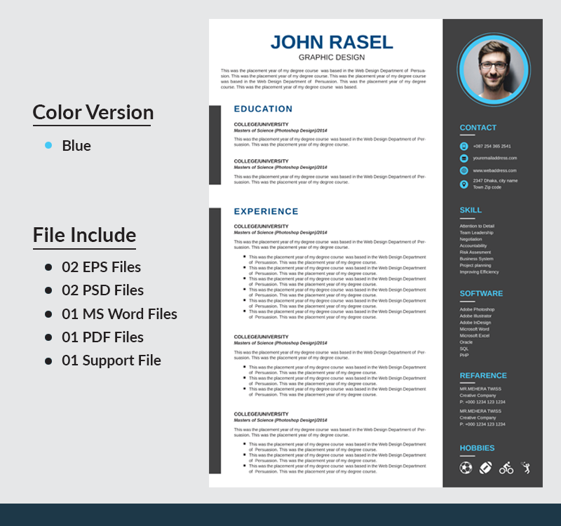 JOHN RASEL Resume Template #69399 - TemplateMonster