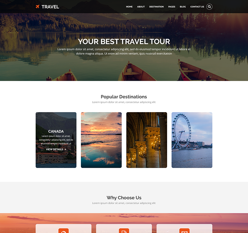 TRAVEL - Tours and Travel PSD Template - TemplateMonster