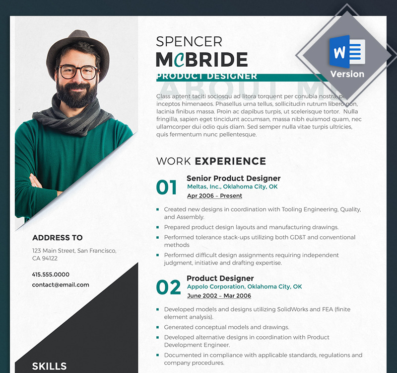 Spencer McBride - Product Designer Resume Template