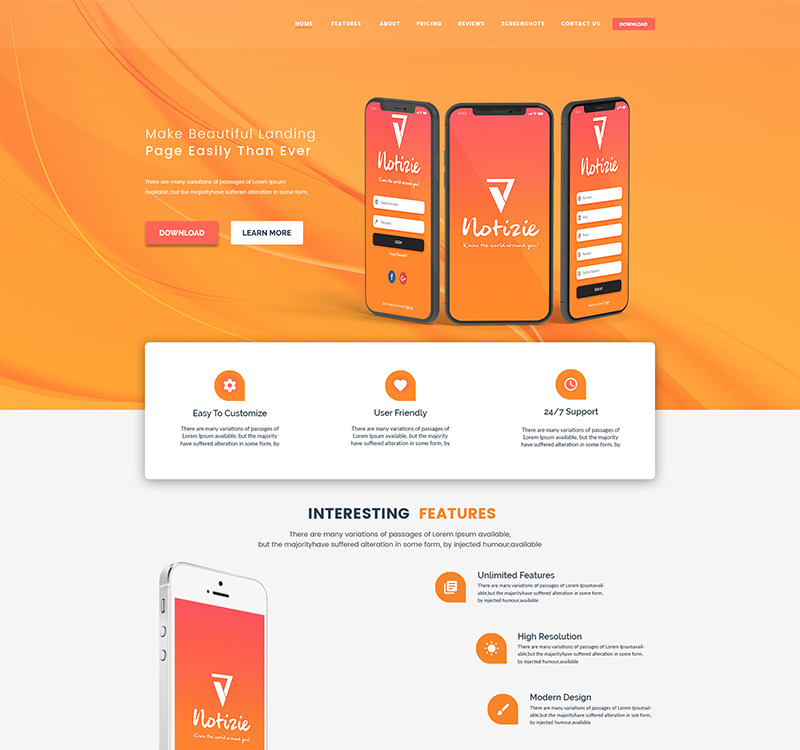 Adi - Chat App Landing Page PSD Template - TemplateMonster