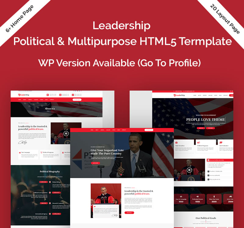 Leadership Political HTML5 Website Template TemplateMonster