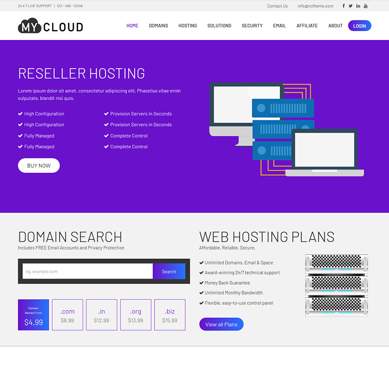 My Cloud Website Template #73539 - TemplateMonster