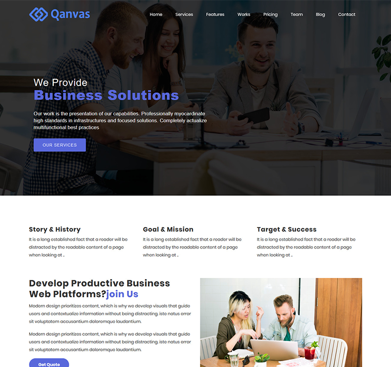 Qanvas - Multipurpose Business, Agency, Consultant and Corporate HTML5 ...