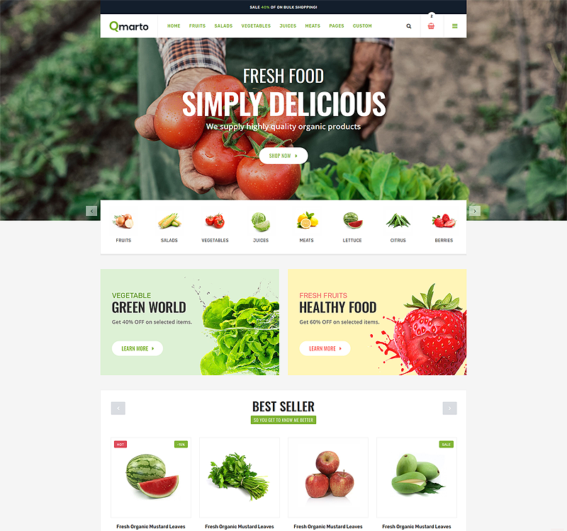 Qmarto - Organic Store HTML5 Website Template