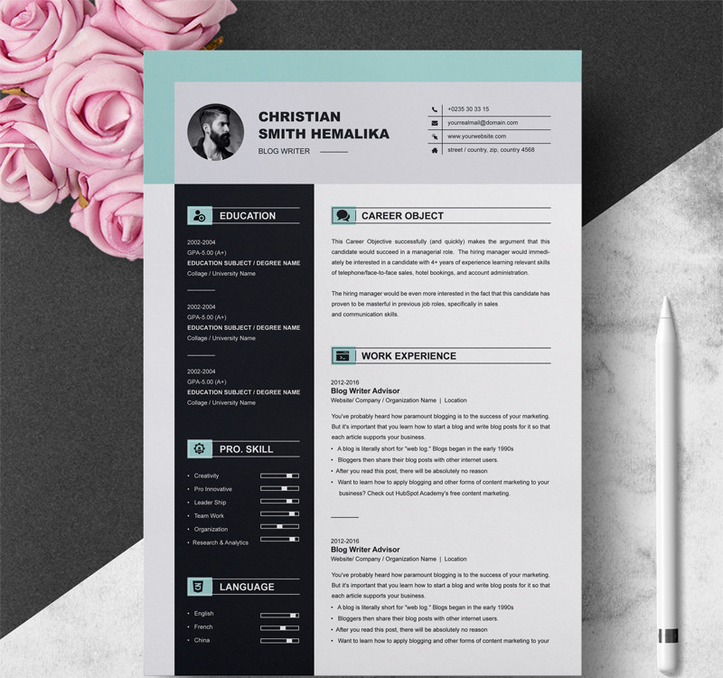 Smith Resume Template #74557 - TemplateMonster