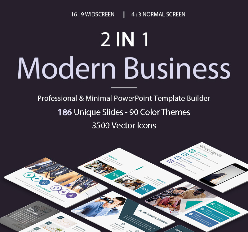 Modern Business 2 In 1 PowerPoint template - TemplateMonster