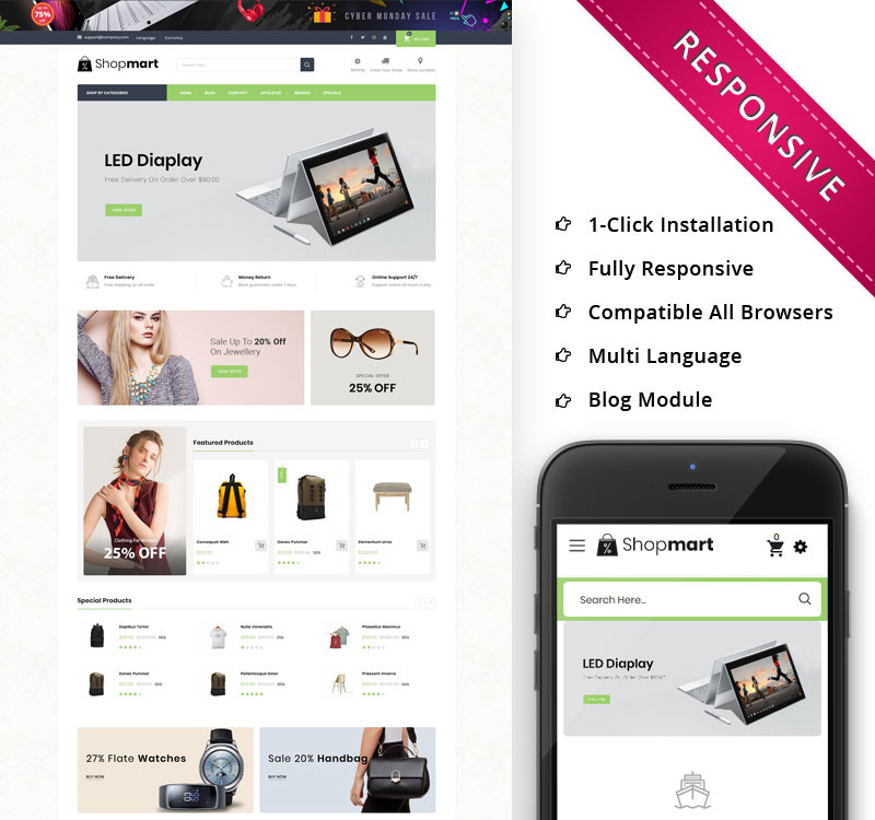 Shopmart - The Mega Store Responsive OpenCart Template