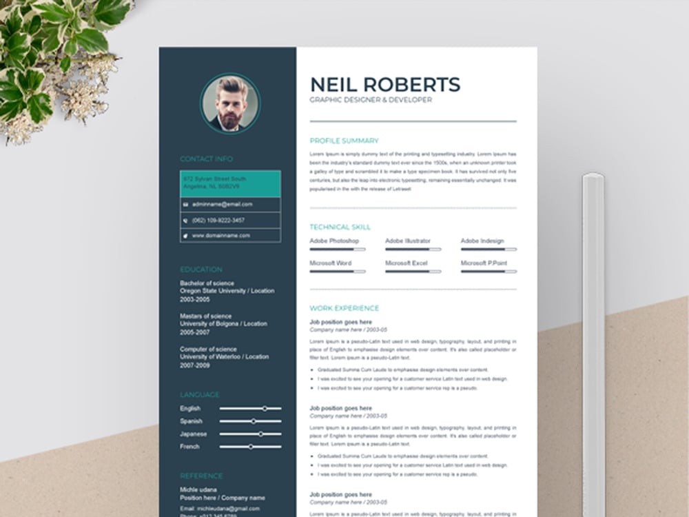 Neil Resume Template #76471 - TemplateMonster