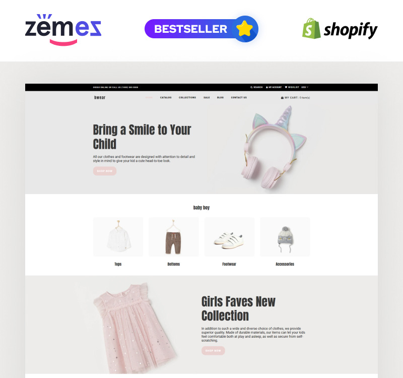 Bwear - Baby Clothing Store Modern Shopify Theme