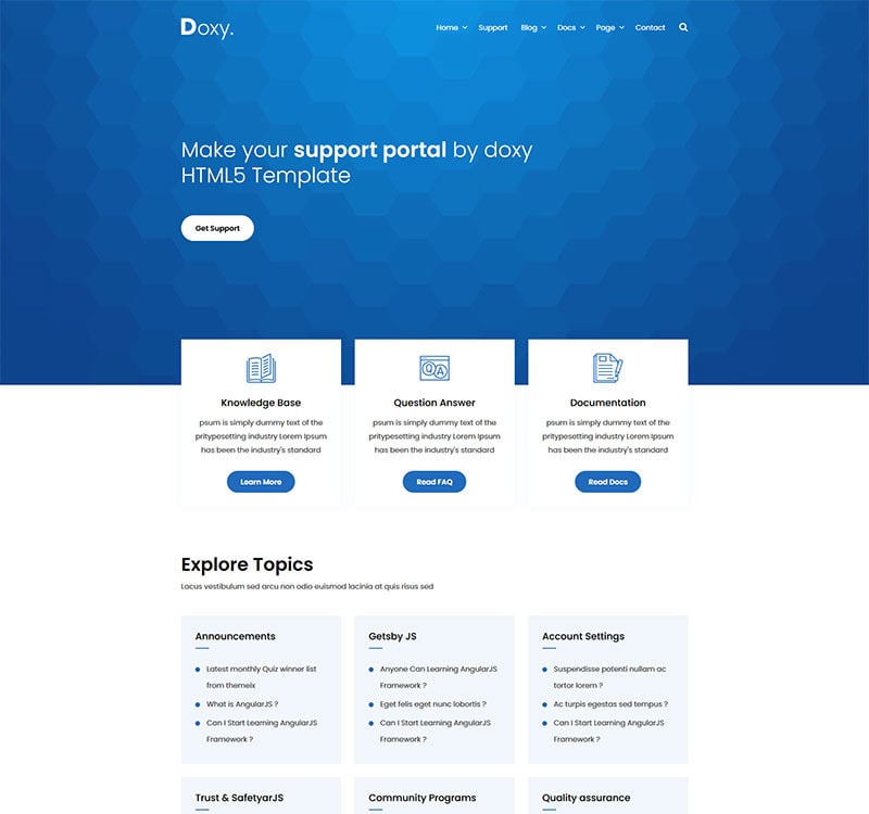 Doxy - Knowlegebase & Documentation Website Template